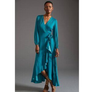 Anthropologie Maeve V-Neck Wrap Maxi Dress Size L